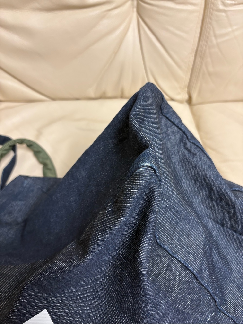 SACAI x APC Large Denim Tote Bag Reversible Green Nylon Bomber Jacket Style - Picture 10 of 13